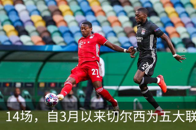 14场，自3月以来切尔西为五大联赛球队各项赛事输球场次最多